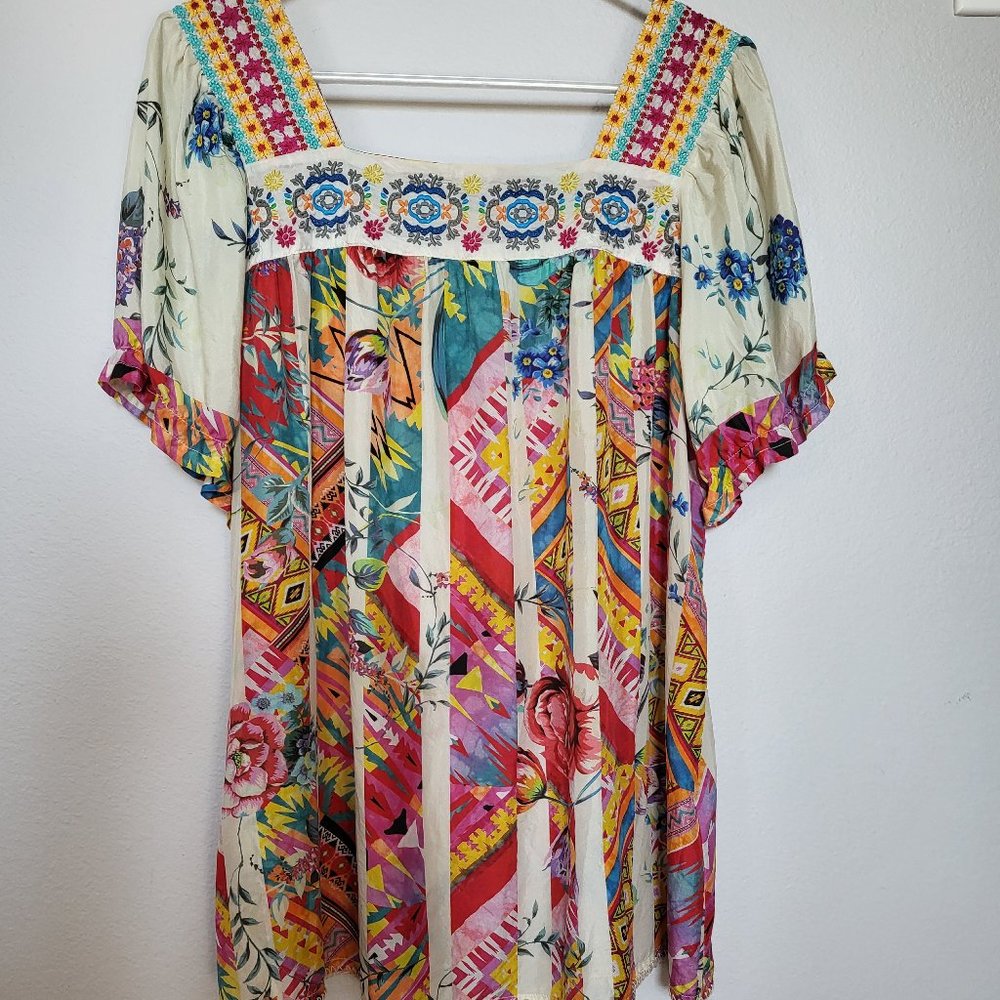 "Johnny Was" Silk Blouse